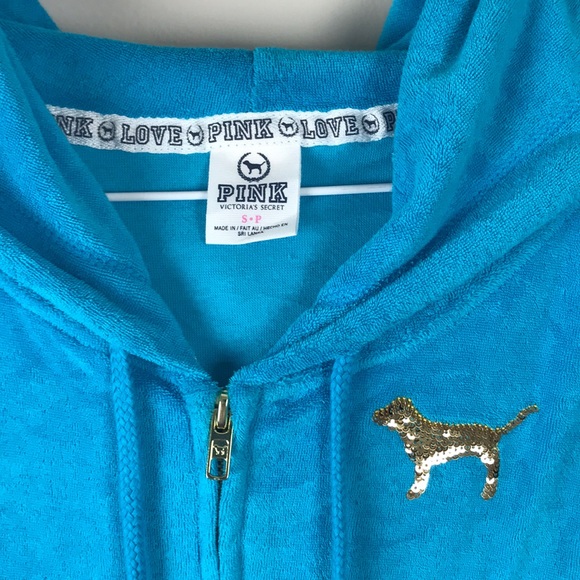 PINK Victoria’s Secret Blue and Gold Jacket Size S - Picture 4 of 5